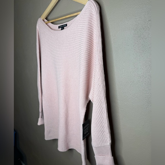 Boston Proper Women's Soft Pink Off the Shoulder Knit Sweater Size Large Preppy - Picture 9 of 16